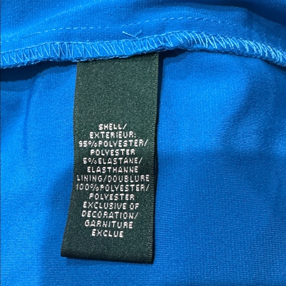 Lauren Ralph Lauren Cobalt Blue Faux-Wrap Midi Dress - Picture 4 of 4